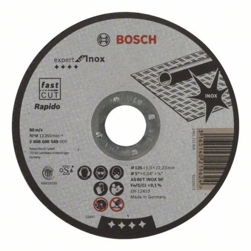 BOSCH Rezný kotúč na kov 125 mm, 1,0 mm EXPERT 2608600549