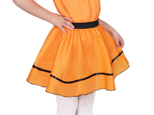 Elastická sukňa, oranžový outfit, 40 cm
