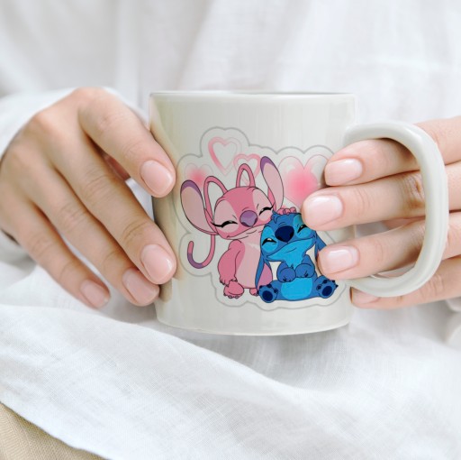 HRNEK BIELY DMP-LILO A STITCH 02 VIANOČNÝ DARČEK