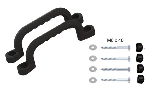 SLNKO - IHRISKO RÚČKY 240 mm - 2 ks SO SKRUTKAMI ČIERNA BK