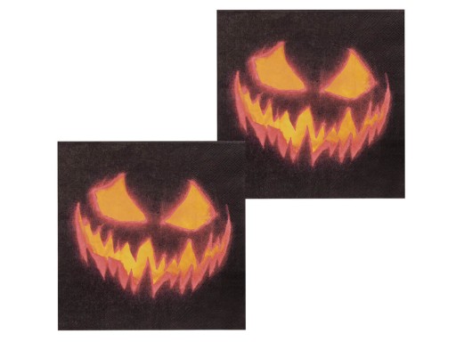 Strašidelné halloweenske tekvicové obrúsky 33 cm 20 ks