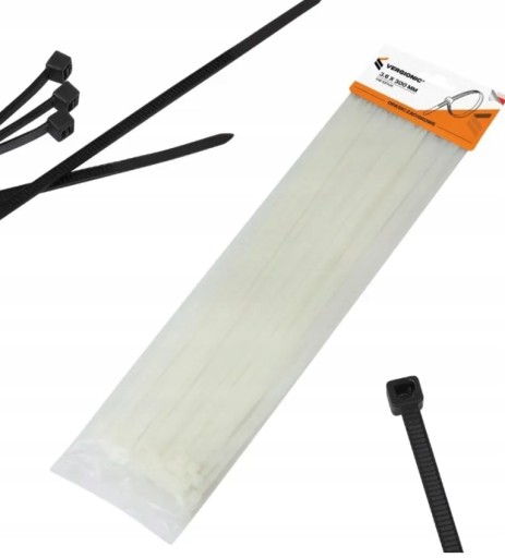 Sťahovacie pásky Biele 3,6 x 200 mm 100 ks Veľmi pevné