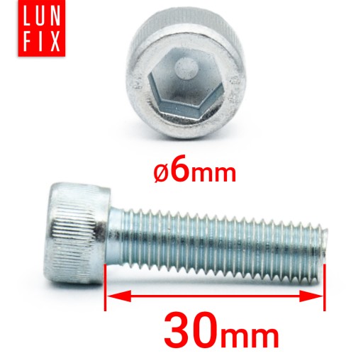 M6x30 imbusová skrutka, DIN 912, trieda 8.8, pozinkovaná, pozinkovaná, 1 kg