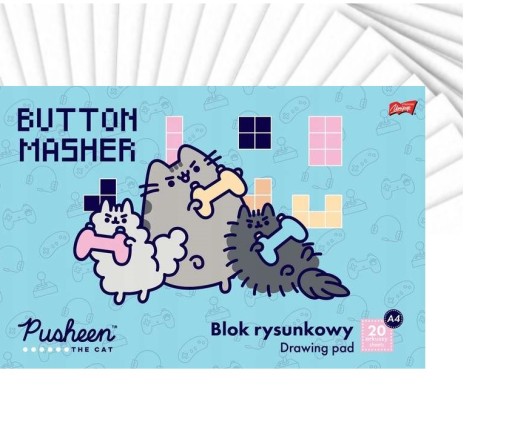 BLOK NA KRESLENIE A4 BIELA MAČKA PUSHEEN 20 listov