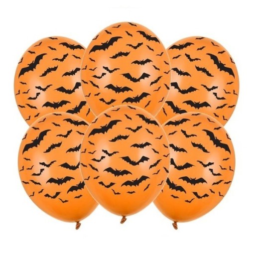 HALLOWEENSKÉ BALÓNY NETOPIE oranžová 6 ks