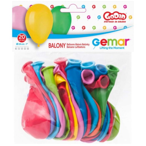 Farebné pastelové balóny MIX 20 ks, 18 cm sada