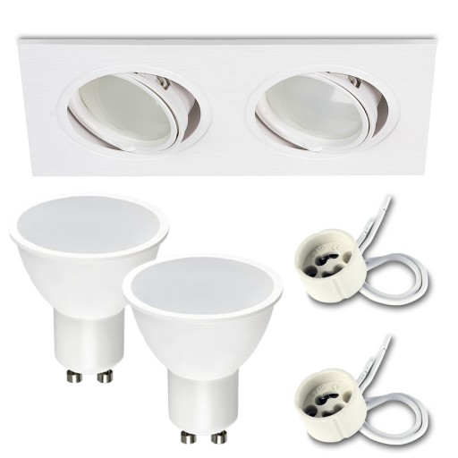 SET DOUBLE MOVABLE WHITE svietidlo + LED GU10 7W