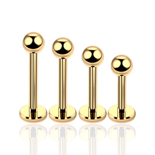 Náušnica Titanium GOLD Labret s guľôčkou 1,2/8/3