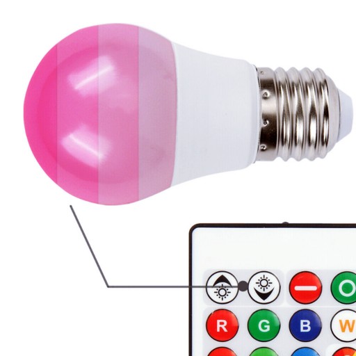 ENERGETICKY ÚSPORA FAREBNÁ LED ŽIAROVKA S DIAĽKOVÝM OVLÁDANÍM 10W SO ZÁVITOM E27