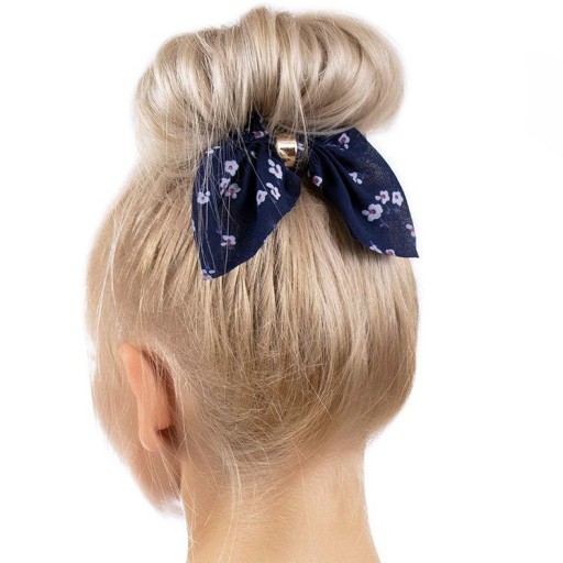 FROTKA kvety SCRUNCHIES gumička do vlasov, námornícka modrá