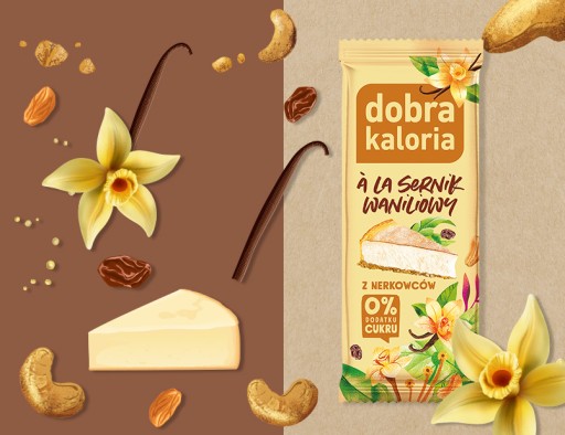 Zdravá vanilková tvarohová tyčinka s kešu orieškami, vlákninou, bez cukru, dobrá kalorická hodnota