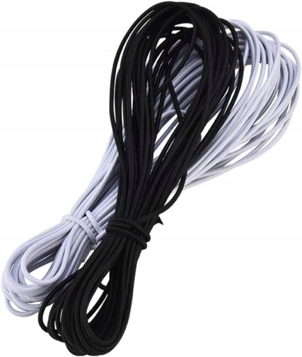 Okrúhla pletená elastická gumená šnúra biela 1mm - 5mb