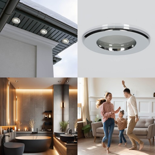 Sada halogénového svietidla LUMO11 chróm + LED GU10 5W teplá biela PREMIUM