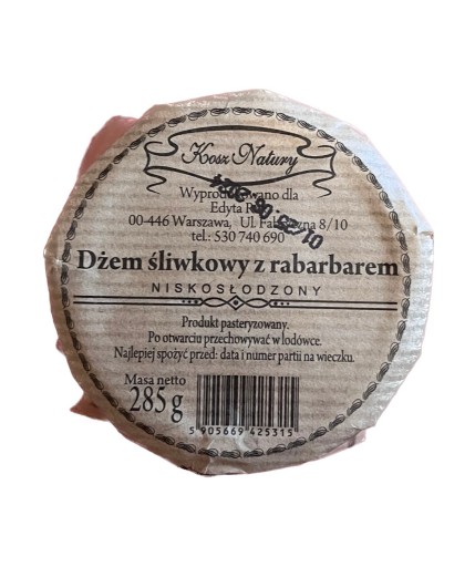 Slivkový lekvár s rebarborou 285g NATURE KOŠ