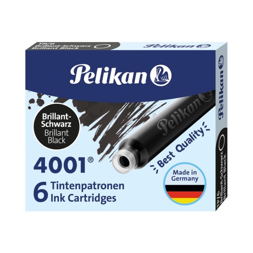 PELIKAN NÁPLŇKY NA PERÁ KRÁTKE TP/6 6ks, ČIERNA