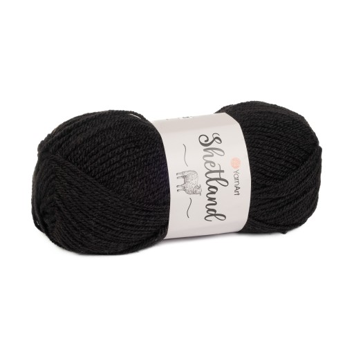 100g priadza 30% vlna Shetland YA, čierna 502