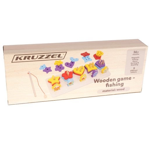Triedička Puzzle Drevené hračkové bloky Vzdelávacia rybárska hra