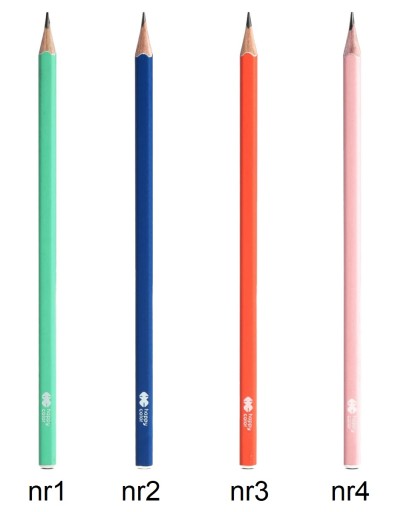 Štvorcová ceruzka HB Trendy Happy Color 1 ks.