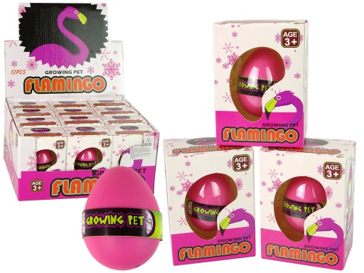 Rastúce vajíčko plameniaka 6cm ružové