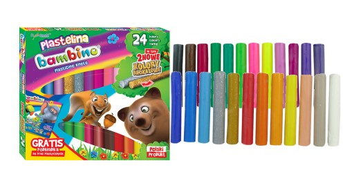 Bambino plastelína 24 farieb + podložka