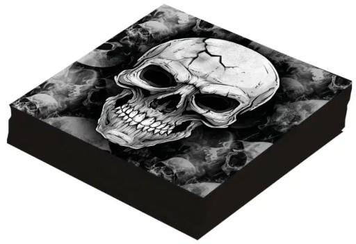 Papierové obrúsky Lebky 33x33cm Halloweenska dekorácia ornament