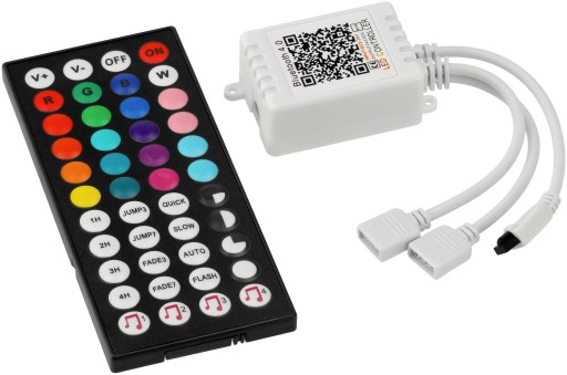 RGB OVLÁDAČ PRE LED pásik + Bluetooth aplikácia pre hudobný telefón 2 vstupy
