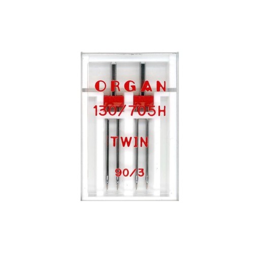 Dvojitá ihla poloplochá 130/705H Organ 90/3mm 2 ks