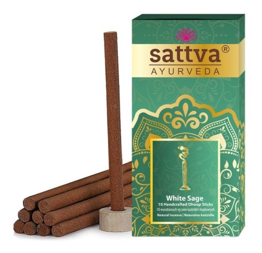 Sattva Ayurveda White Sage stĺpové vonné tyčinky 10 ks.