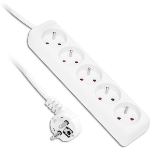 PREdlžovací kábel NAPÁJACÍ PÁS UZEMNENIE HRUBÉ LANO 3x1,5mm 5 ZÁSUVEK 3M