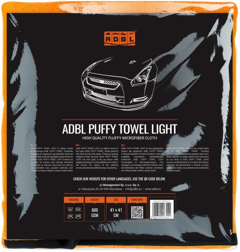 Univerzálne mäkké mikrovlákno ADBL Puffy Towel Light pre auto QD vosky