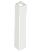 LEGO 2453b PILLAR POLE 1x1x5 biela NOVINKA (2g)