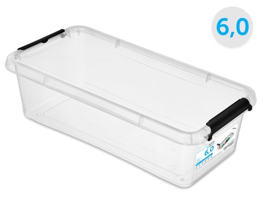 Priehľadná plastová nádoba s krytom 6L Box Organizer Box