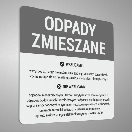 Nálepka na kôš - Zmesový odpad 10x10