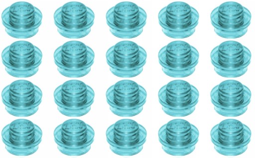 LEGO Round Plate Peas 1x1 Trans Light Blue 20 ks 6283590 4073
