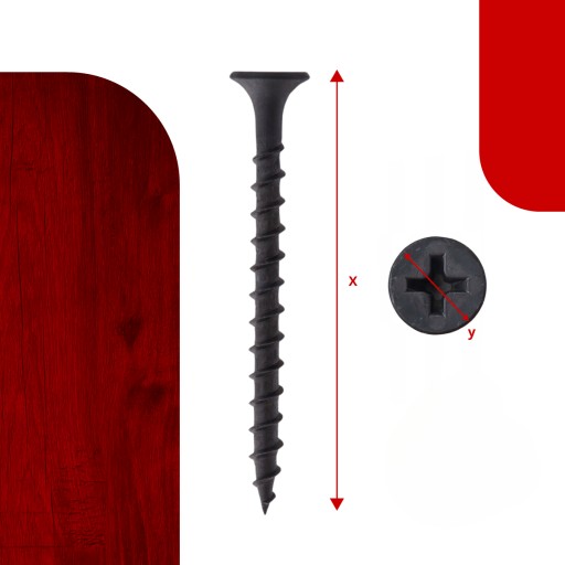 Čierne fosfátované skrutky do dreva 3,5x55 - 1kg