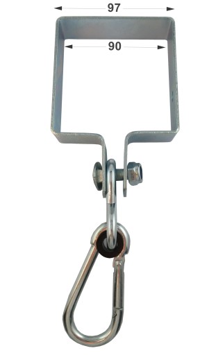 UPEVŇOVACIA HÁČKOVÁ SVORKA 90MM STRIEBORNÁ
