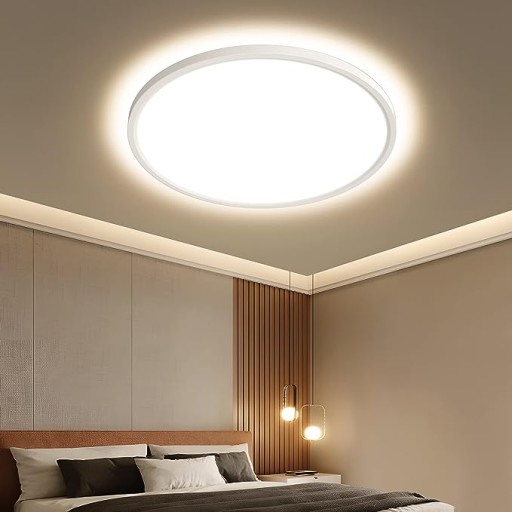 Stropné svietidlo, okrúhly LED panel pod omietku, 24W, teplá farba