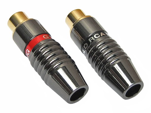 RCA/CINCH zásuvka na kábel, pozlátený HQ TITAN, 2 ks