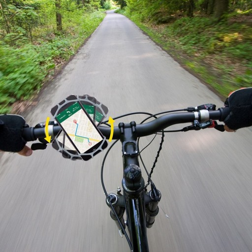 Dunlop - držiak telefónu na bicykel 10-15 cm otočný (sivý)
