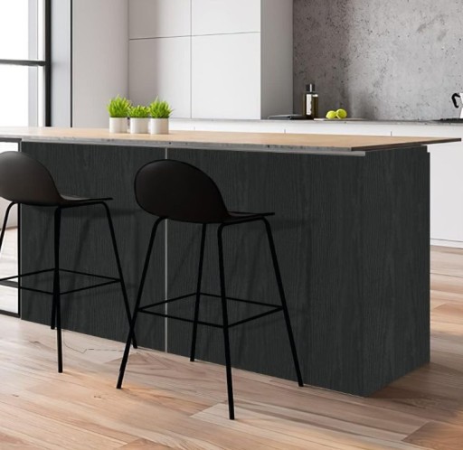 45cm Drevená nábytková dyha Matte Black Wood, má štruktúru