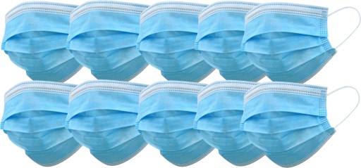 Jednorazové hygienické masky, 10 kusov, 3W