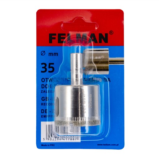 FELMAN Diamantová dierovacia píla na sklo, kameninu a keramiku, 35 mm