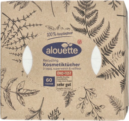 ALOUETTE Recyklačné kozmetické obrúsky 3-vrstvové 60 ks