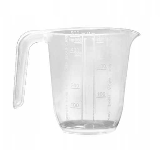 PLASTOVÝ DŽBÁN S ODMEROU A HRDLOVOU RÚČKOU 500 ml SO SCHÉMOU KUCHYNE