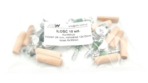 Excentrická spojka na nábytok, dĺžka 24 + kolík 8x30 mm