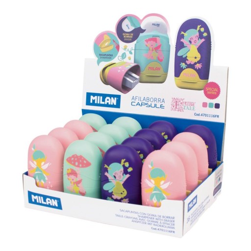 Milan Sharpener - guma CAPSULE FAIRY TALE, rôzne dizajnové varianty