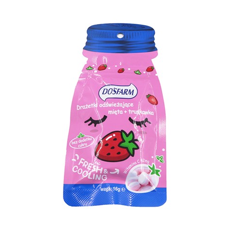 Dosfarm Osviežujúce dražé Mäta Jahoda 16 g