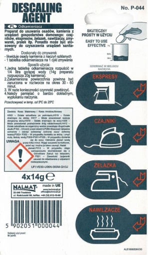 ODVÁPŇOVACIE TABLETY P-044 TECHNICQLL