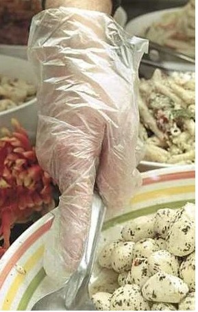 HDPE fóliové rukavice, 100 ks, taška, veľkosť M