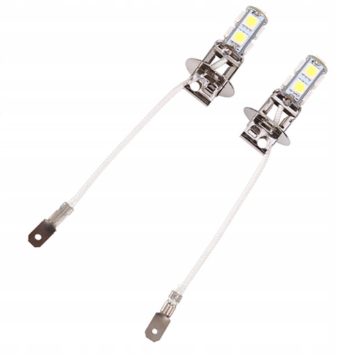 2x LED ŽIAROVKY H3 5050 9 SMD DC12V 6500K BIELA AUTO HMLOVKA